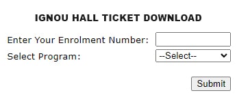 IGNOU Hall Ticket Admit Card
